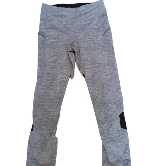 LULULEMON GRAY/BLACK COLORBLOCK LEGGING SIZE 4 - Picture 1 of 8